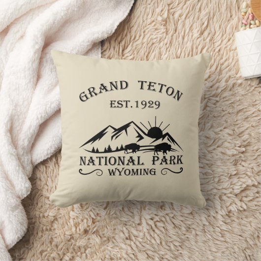 Grand Teton Wyoming National Park クッション (ブランケット)