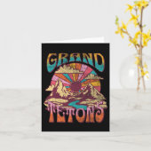 Grand Teton Wyoming Nature Hiking Mountains Outdoo カード (黄色い花)