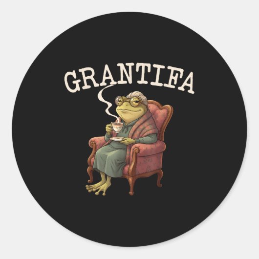 Grand Tifa Frog Funny Graphic Men Women ラウンドシール (正面)