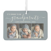 Grand To Be Grandparents 3 Photo Dusty Blue カーエアーフレッシュナー (裏面)