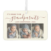 Grand To Be Grandparents 3 Photo Red Script カーエアーフレッシュナー (裏面)