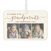Grand To Be Grandparents 3 Photo Red Script カーエアーフレッシュナー (正面)