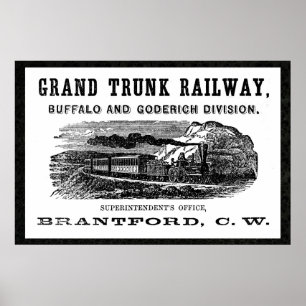 Grand Trunk Railway Reissueヴィンテージ36 x 24ポスター ポスター