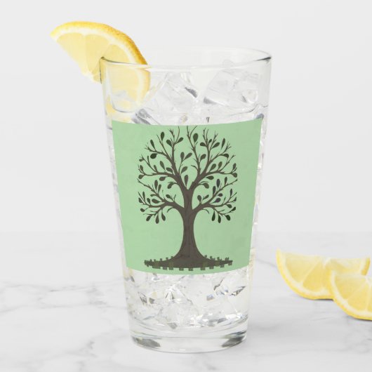 🌳 Grand Verre à Boire Arbre de Vie🥛 タンブラーグラス (アイス正面)