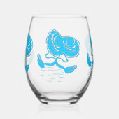 Grand Verre à Boire Cygnes Romantiques Turquoise ステムなしワイングラス (左)