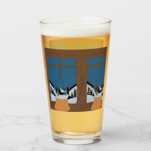 Grand Verre à Boissons Hivernal Boule à Neige タンブラーグラス (ドリンク正面)