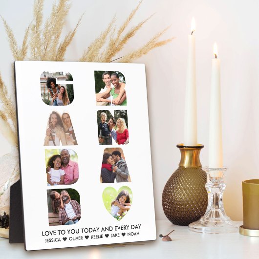 GRANDADレター切り出し8 Photo Collage パーソナライズされた フォトプラーク