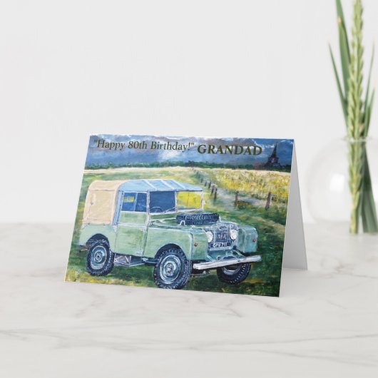 GRANDAD用ハッピー80誕生日カード カード (正面)