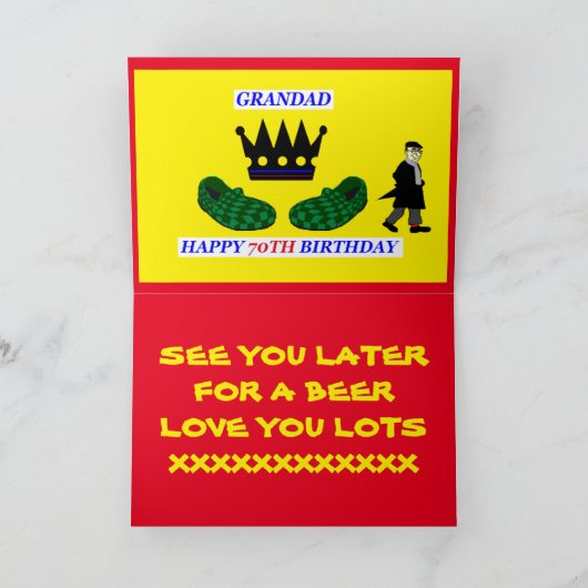 GRANDAD 70th誕生日カード カード (内部)