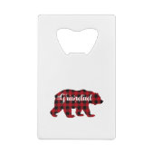 Grandad Bear Buffalo Red Plaid Matching Family クレジットカード栓抜き (裏面)