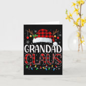 Grandad Claus Christmas Lights Pajama Family Match カード (黄色い花)