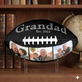 Grandad Est. シンプルなホワイトの太字テキスト 3枚の写真 アメリカンフットボール