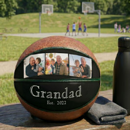 Grandad Est. シンプルなホワイトの太字テキスト 3 写真入り バスケットボール