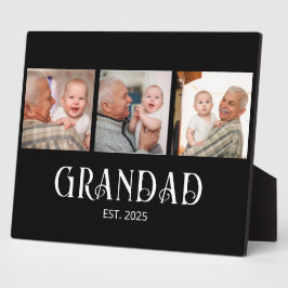 Grandad Established モダンスクリプト 3 枚の写真 フォトプラーク