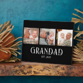 Grandad Established モダンスクリプト 3 枚の写真 フォトプラーク (側面)