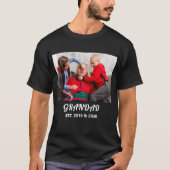 Grandad Established 白抜き太字タイポグラフィ Tシャツ (正面)