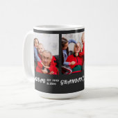 Grandad Established 3 写真 太字ホワイト タイポグラフィ コーヒーマグカップ (正面左)