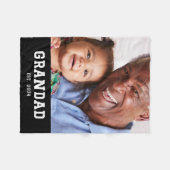 Grandad Established Black Modern Bold Photo フリースブランケット (正面(横))