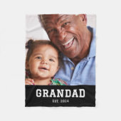 Grandad Established Black Modern Bold Photo フリースブランケット (正面)