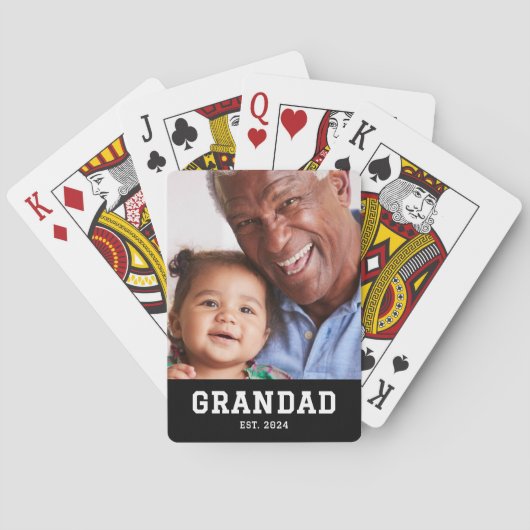 Grandad Established Bold Black Photo トランプ (裏面)