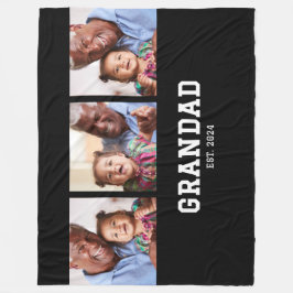 Grandad Established Elegant Bold Black 3 Photo フリースブランケット