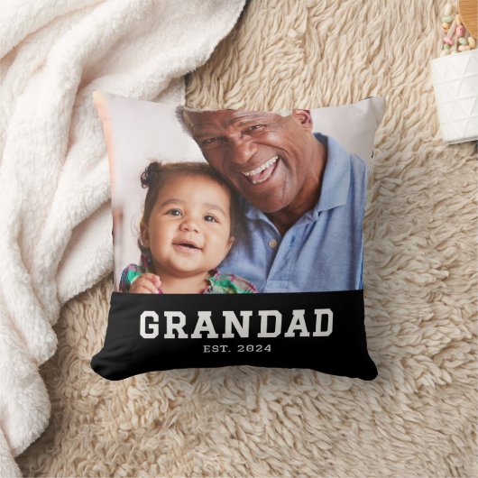 Grandad Established Modern Bold Photo クッション (ブランケット)
