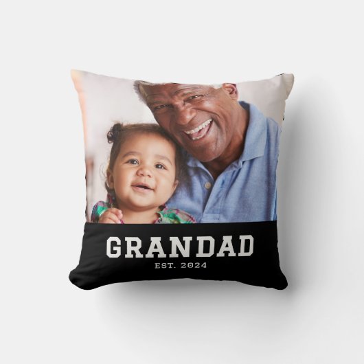 Grandad Established Modern Bold Photo クッション (正面)