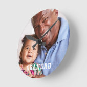 Grandad Established Modern White Bold Photo ラウンド壁時計 (傾斜)
