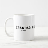 Grandad Established New Grandad Gift コーヒーマグカップ (左)