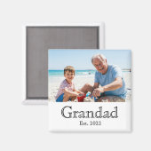 Grandad Established Photo Black Bold Minimal マグネット (正面/裏面)