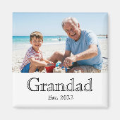 Grandad Established Photo Black Bold Minimal マグネット (正面)
