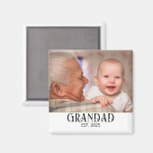 Grandad Established Photo Gift Magnet マグネット (正面/裏面)