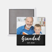 Grandad Established Photo Grandfather's Day  マグネット (正面/裏面)