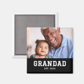 Grandad Established Photo Grandparent's Day マグネット (正面/裏面)