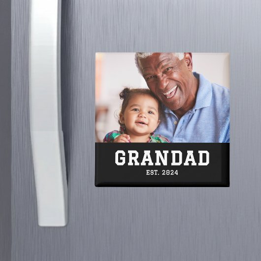 Grandad Established Photo Grandparent's Day マグネット