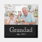 Grandad Established Photo White Bold Minimal マグネット (正面)