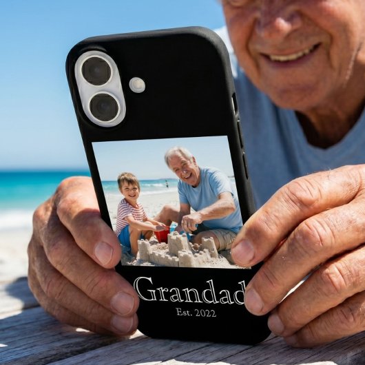 Grandad Established Photo White Bold Minimal Text Case-Mate iPhoneケース