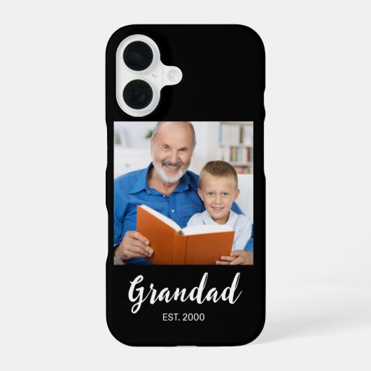 Grandad Established Script Photo ブラック Case-Mate iPhone 16ケース (裏面)