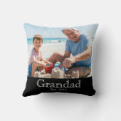 Grandad Established White Bold Minimal Text Photo クッション (裏面)