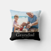 Grandad Established White Bold Minimal Text Photo クッション (正面)