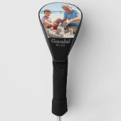 Grandad Established White Bold Minimal Text Photo ゴルフヘッドカバー (正面)