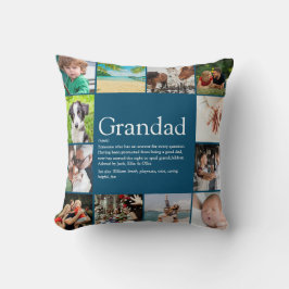 Grandad, Grandpa, Papa定義12フォトコラージュ クッション