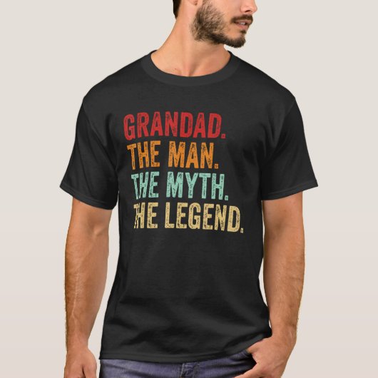 Grandad THE MAN THE MYTH THE LEGEND Dad Grandpa Fa Tシャツ (正面)