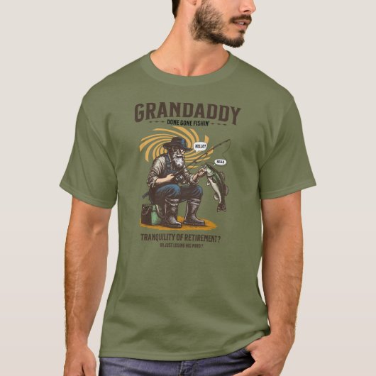 Grandaddy Gone Fishin’ – Funny Retirement Fishing  Tシャツ (正面)