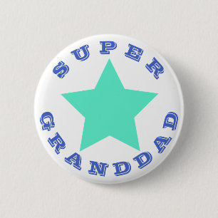 GRANDDADすごい -ビッグティール(緑がかった色)の星型ボタン 缶バッジ