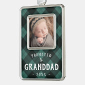Granddadに昇格ベビー写真 シルバープレートフレームオーナメント (左)
