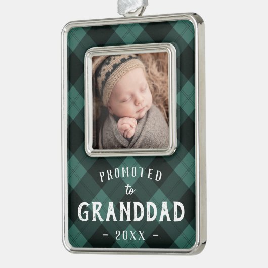 Granddadに昇格ベビー写真 シルバープレートフレームオーナメント (左)