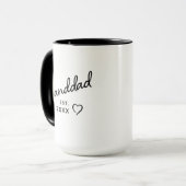 Granddad Black and White Minimalist Est Year マグカップ (正面左)