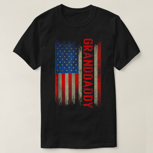 Granddaddy Gift America Flag Gift For Men Father's Tシャツ (デザイン正面)