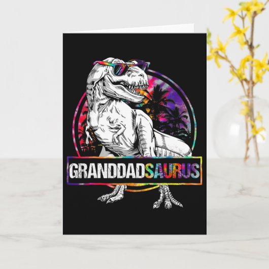 Granddadsaurus Dinosaur Granddad Saurus Matching T カード (黄色い花)